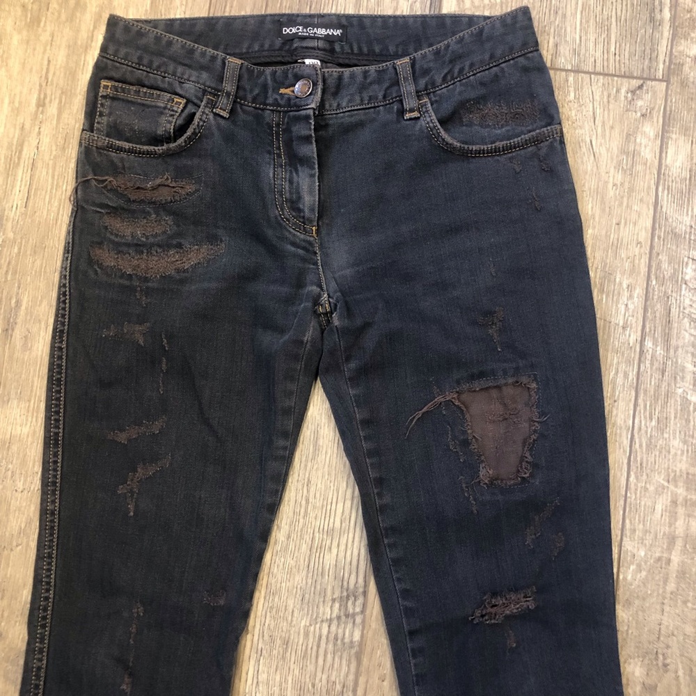 DOLCE & GABBANA DISTRESSED EFFECT SKINNY JEANS